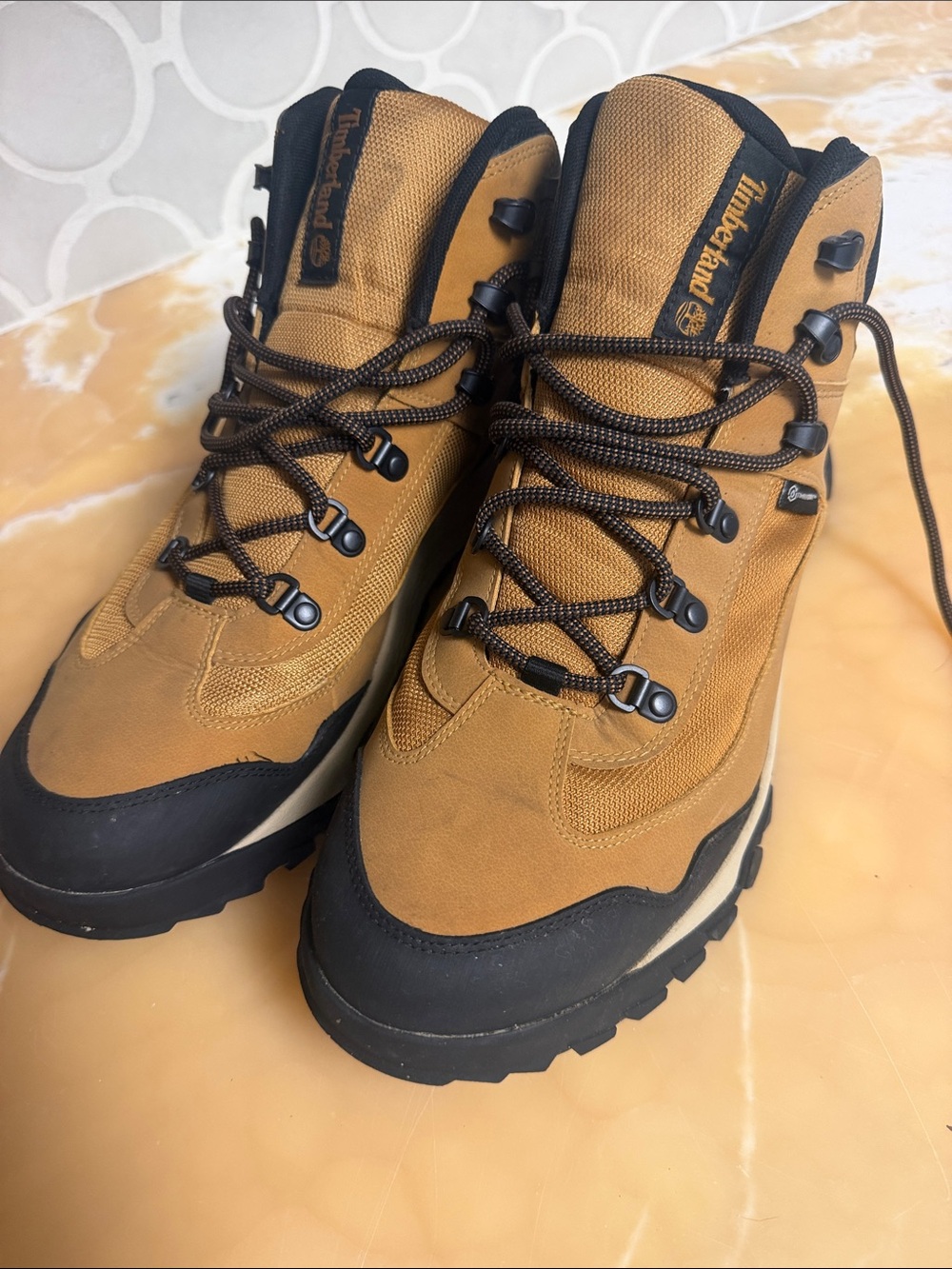 Timberland Men's Tan and Black Rugged Outdoor Boots
